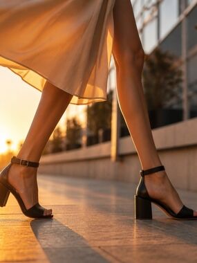 No Boundaries Black Ankle-Strap Block Heels